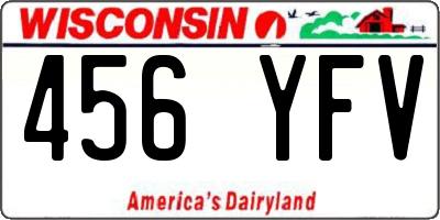 WI license plate 456YFV