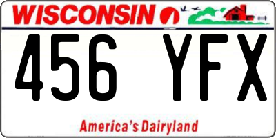 WI license plate 456YFX
