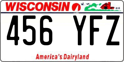WI license plate 456YFZ