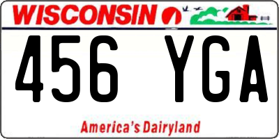 WI license plate 456YGA