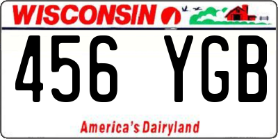 WI license plate 456YGB
