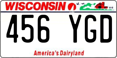 WI license plate 456YGD