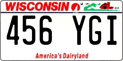 WI license plate 456YGI