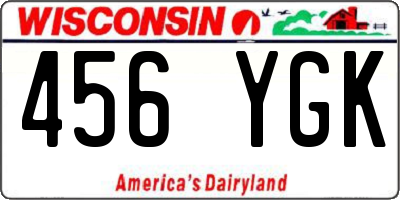 WI license plate 456YGK
