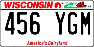 WI license plate 456YGM
