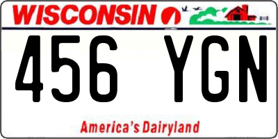 WI license plate 456YGN