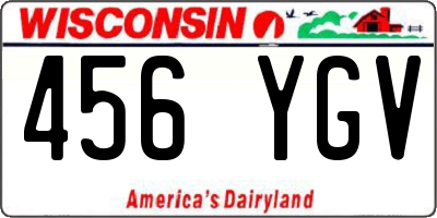 WI license plate 456YGV