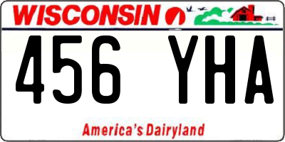 WI license plate 456YHA