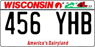 WI license plate 456YHB