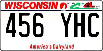 WI license plate 456YHC