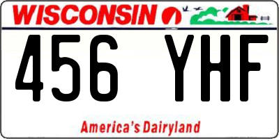 WI license plate 456YHF