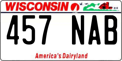 WI license plate 457NAB