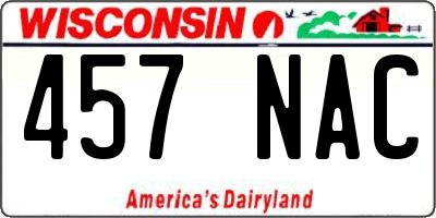 WI license plate 457NAC