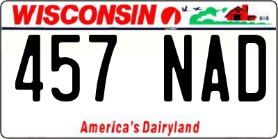 WI license plate 457NAD