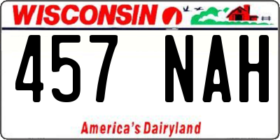 WI license plate 457NAH