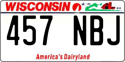WI license plate 457NBJ