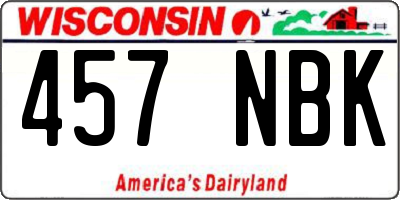 WI license plate 457NBK