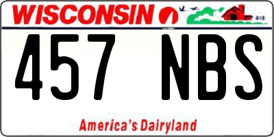 WI license plate 457NBS