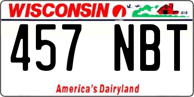 WI license plate 457NBT