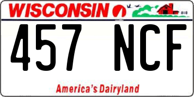 WI license plate 457NCF