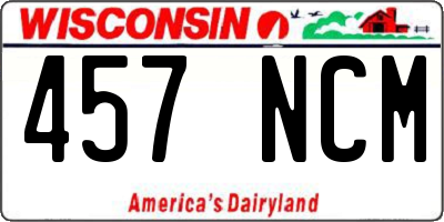WI license plate 457NCM