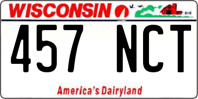 WI license plate 457NCT