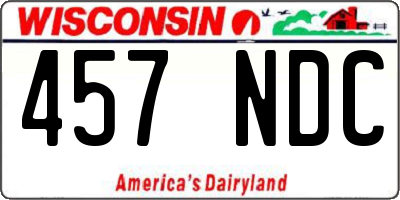WI license plate 457NDC