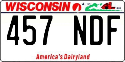 WI license plate 457NDF