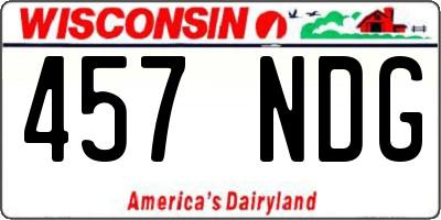 WI license plate 457NDG