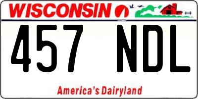 WI license plate 457NDL