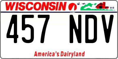 WI license plate 457NDV