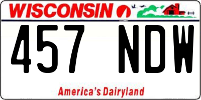 WI license plate 457NDW