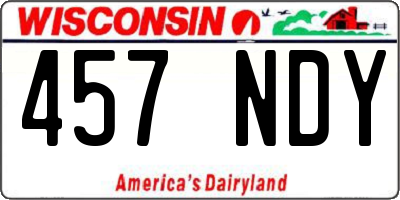 WI license plate 457NDY