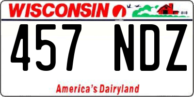 WI license plate 457NDZ