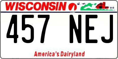 WI license plate 457NEJ