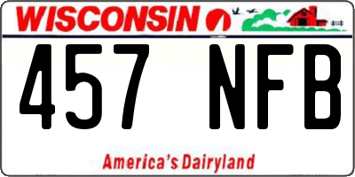 WI license plate 457NFB