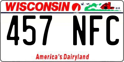 WI license plate 457NFC