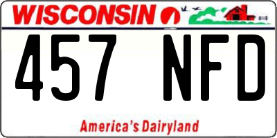 WI license plate 457NFD