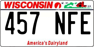 WI license plate 457NFE