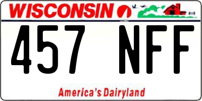WI license plate 457NFF