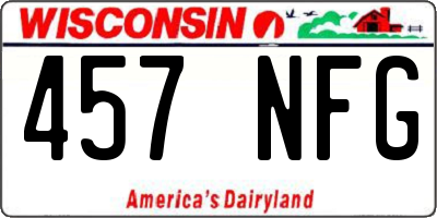 WI license plate 457NFG