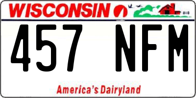 WI license plate 457NFM