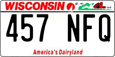 WI license plate 457NFQ