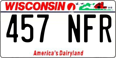 WI license plate 457NFR