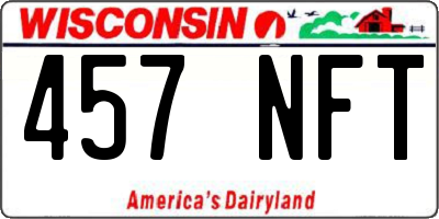 WI license plate 457NFT