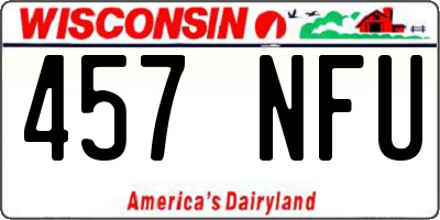 WI license plate 457NFU