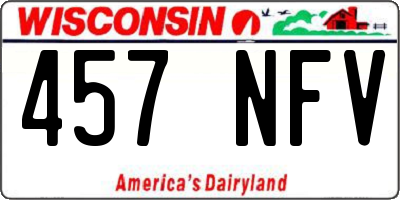 WI license plate 457NFV