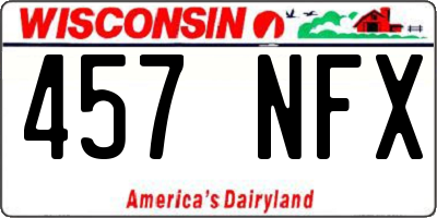 WI license plate 457NFX