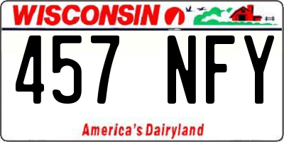 WI license plate 457NFY