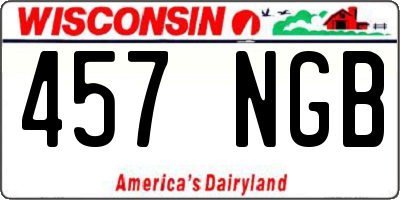 WI license plate 457NGB